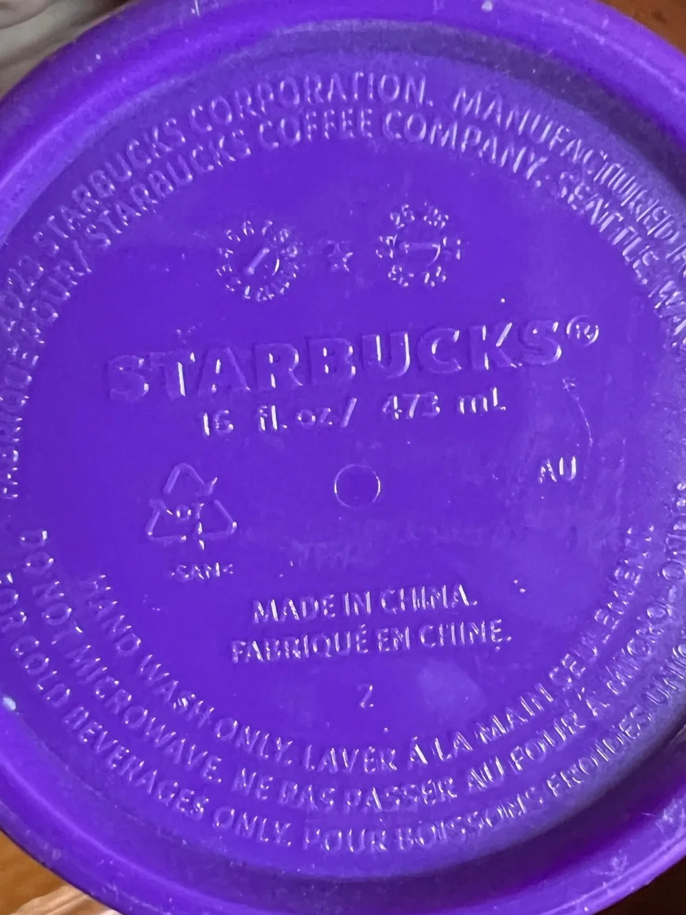 Starbucks 16 oz. “Purple Potion” Cup Tumbler with Green Straw Glow in the Dark